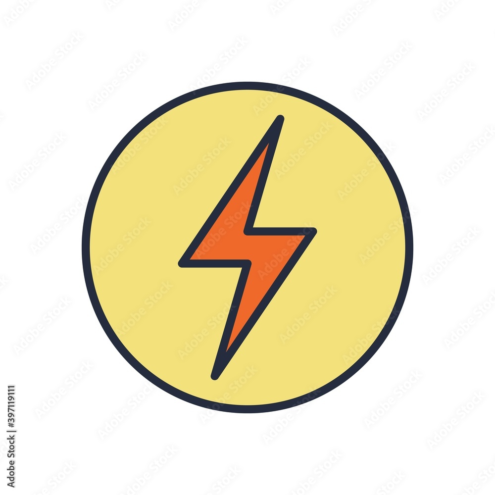 Lightning icon. Energy symbol icon. Vector illustration. Lightning icon. Energy symbol icon. Vector illustration.