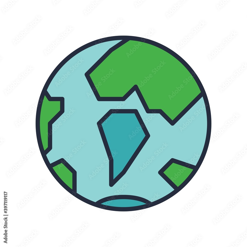 Planet Earth icon. World globe sign. Vector illustration.