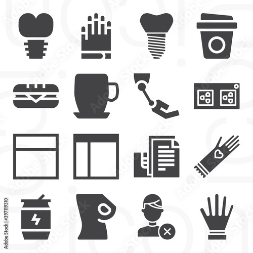 16 pack of insert  filled web icons set