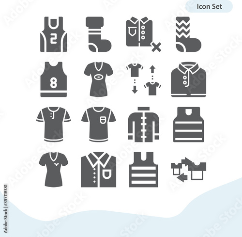 Simple set of tank top related filled icons.