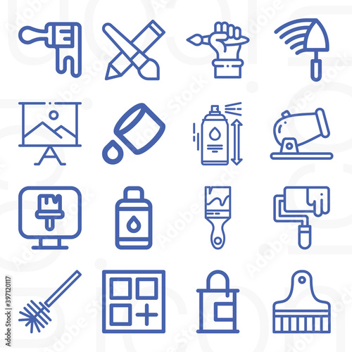 16 pack of stroke  lineal web icons set
