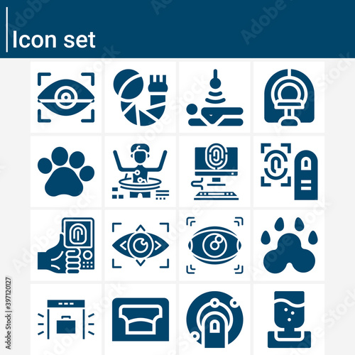 Simple set of tomography related filled icons.