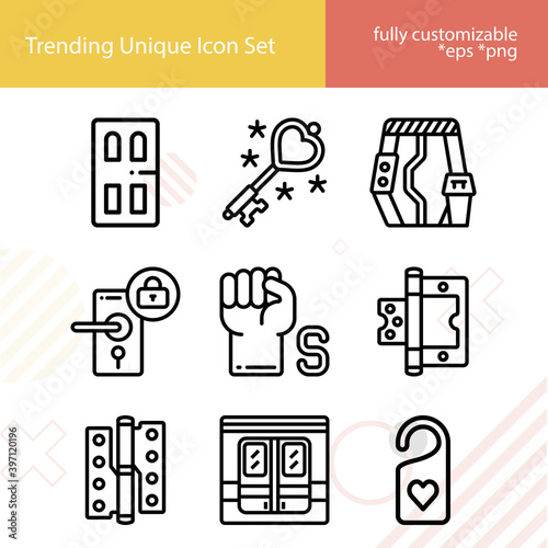 Simple set of handles related lineal icons.