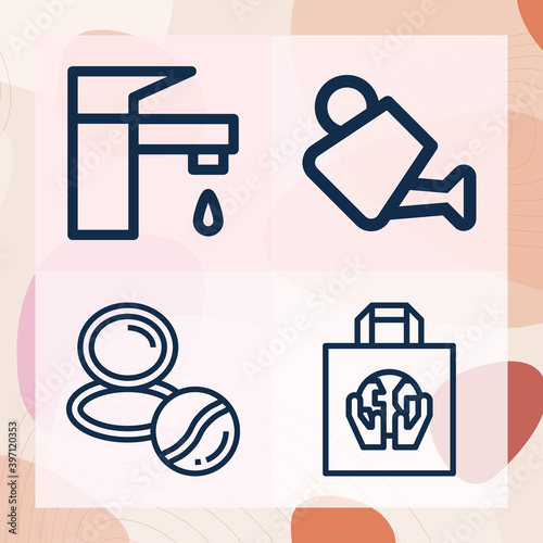 Simple set of stream related lineal icons