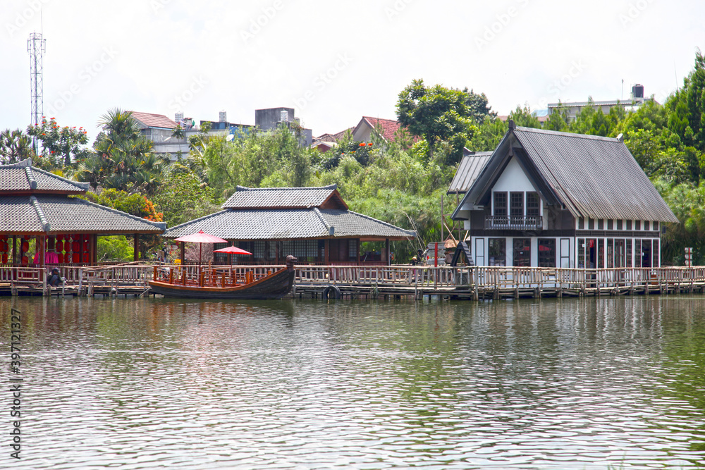 Floating market in Lembang, Bandung, West Java, Indonesia.