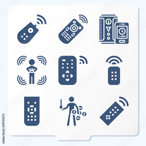 Simple set of 9 icons related to removed