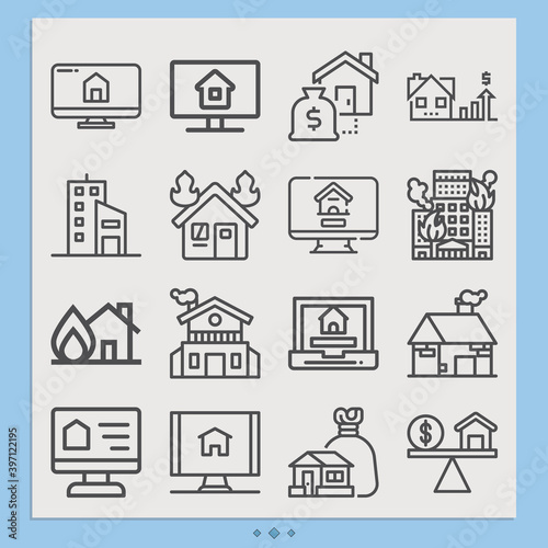 Simple set of personal property related lineal icons.