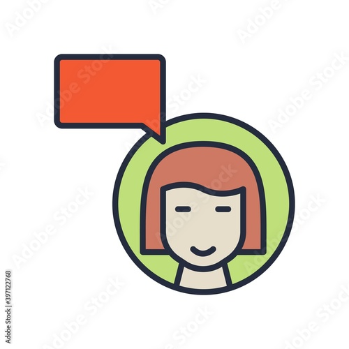 Customer support center operator icon. Vector illustration.