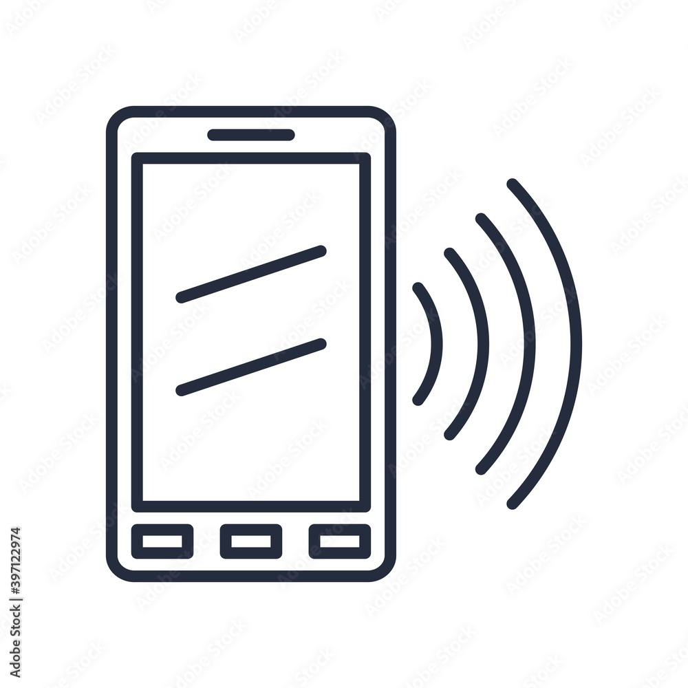 Mobile phone with signal sign. Calling phone icon. Mobile phone with signal sign. Calling phone icon.