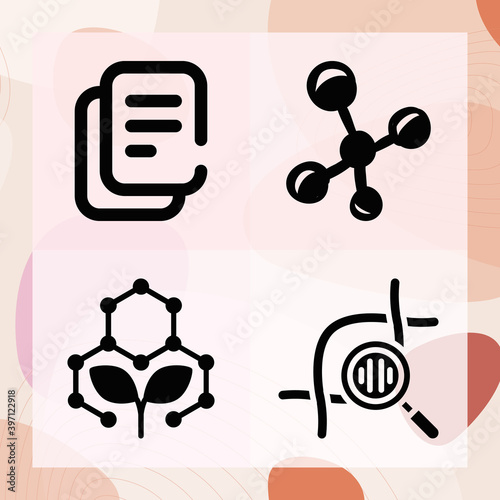 Simple set of gene related filled icons