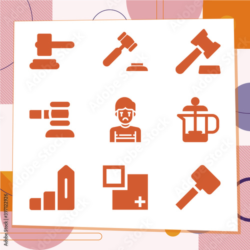 Simple set of 9 icons related to chances