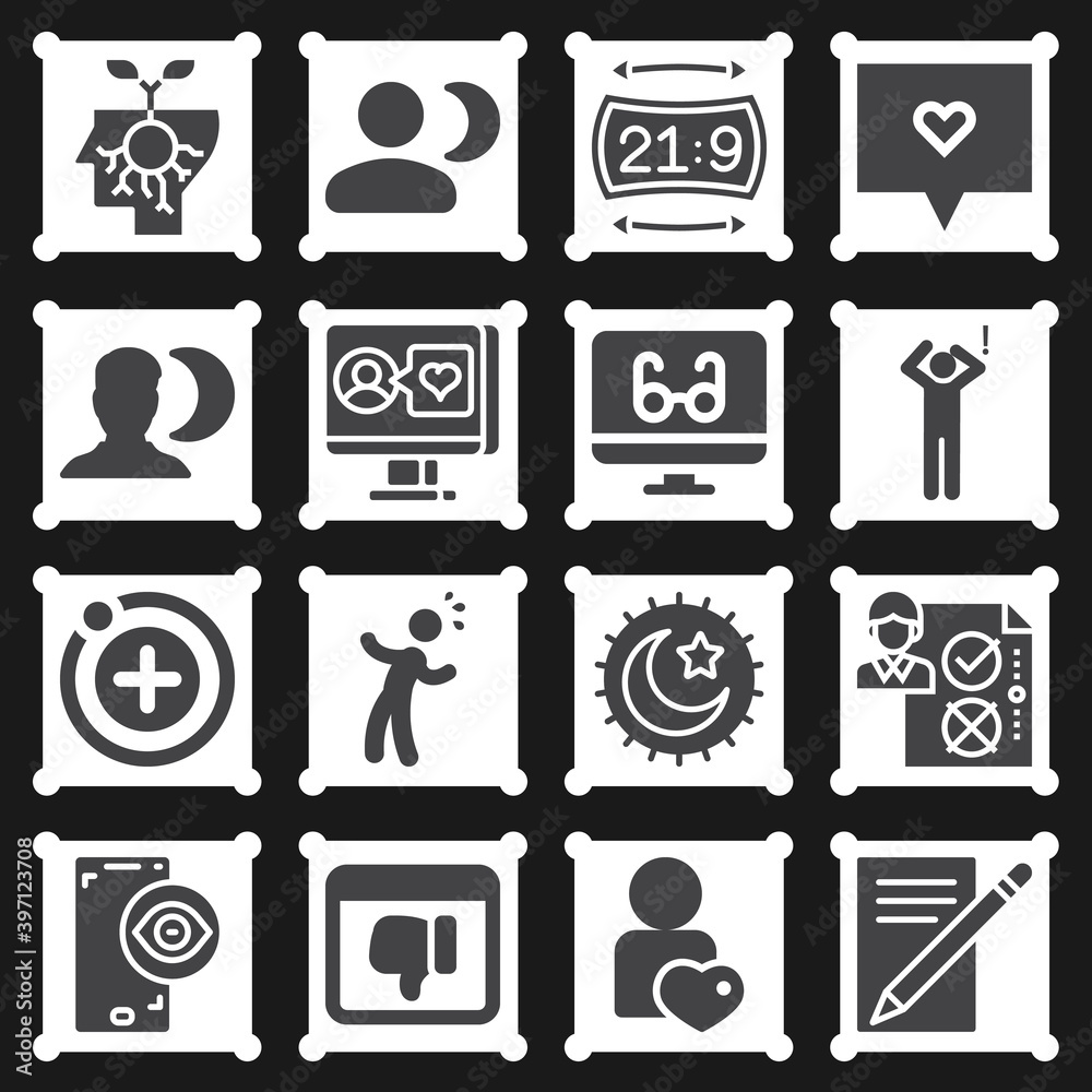 16 pack of mood filled web icons set 16 pack of mood filled web icons set