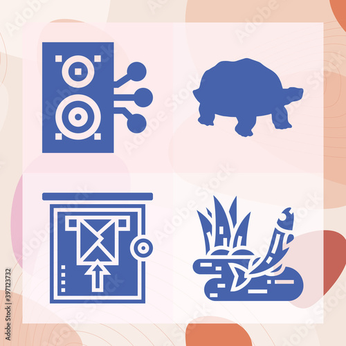 Simple set of turtle related filled icons