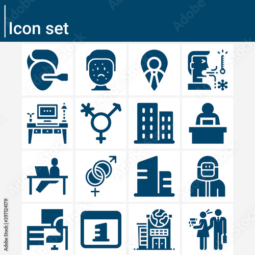 Simple set of harassment related filled icons.