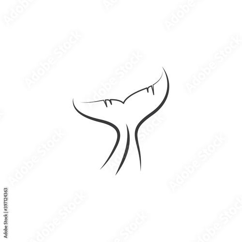 whale tail line art  icon vector illustration design