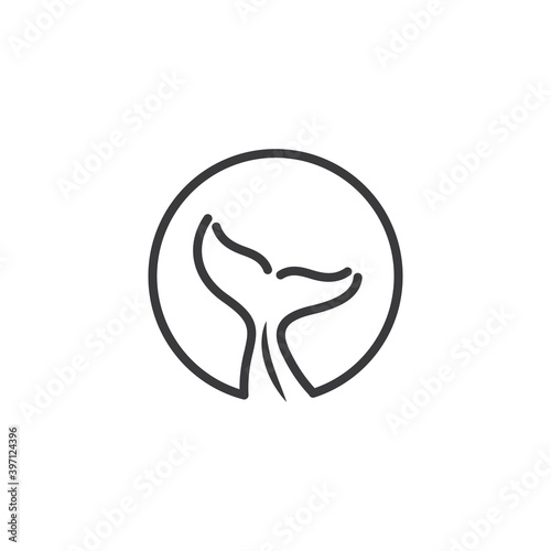 whale tail line art  icon vector illustration design
