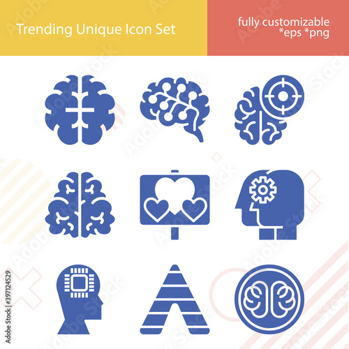 Simple set of ego related filled icons.