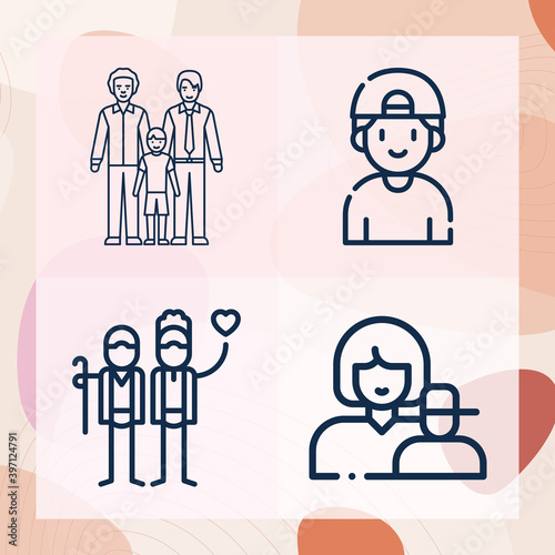 Simple set of infancy related lineal icons
