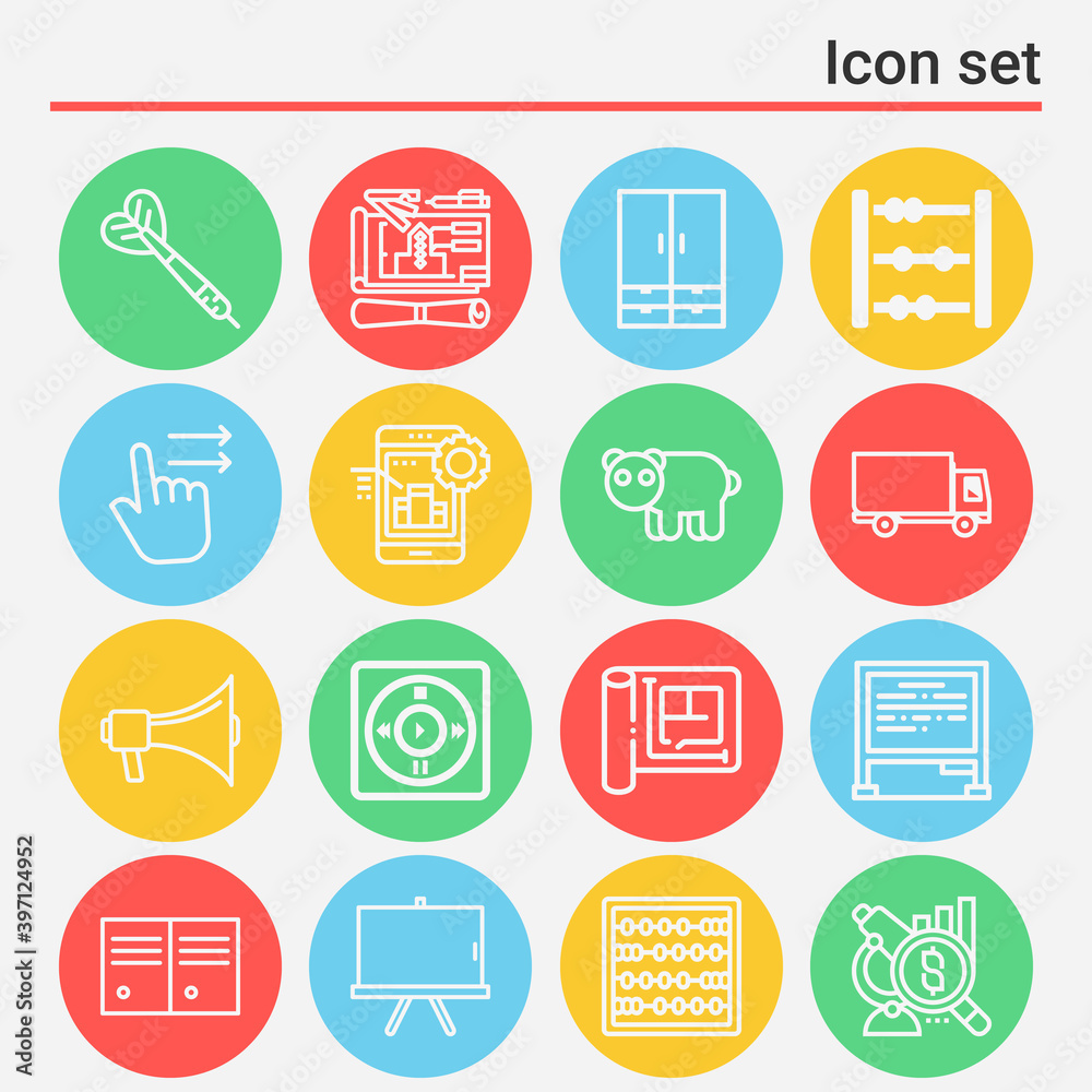 16 pack of analytical lineal web icons set 16 pack of analytical lineal web icons set