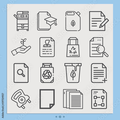 Simple set of patent related lineal icons.