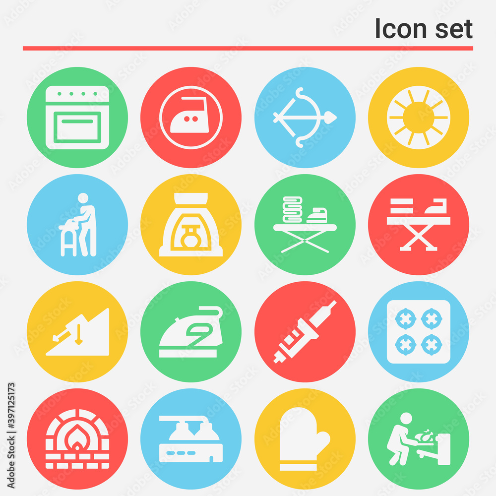 16 pack of furnace filled web icons set 16 pack of furnace filled web icons set