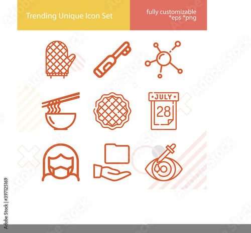 Simple set of medical related lineal icons.