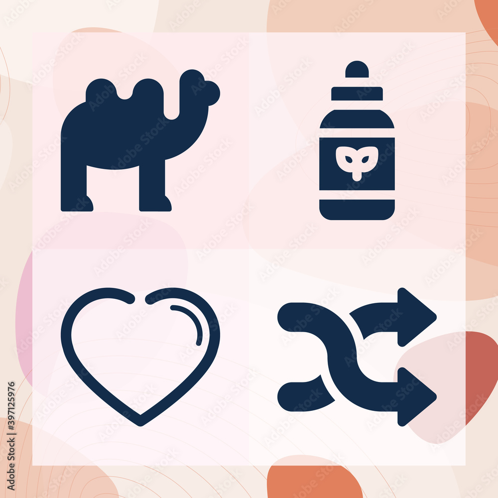 Simple set of spontaneous related filled icons Simple set of spontaneous related filled icons