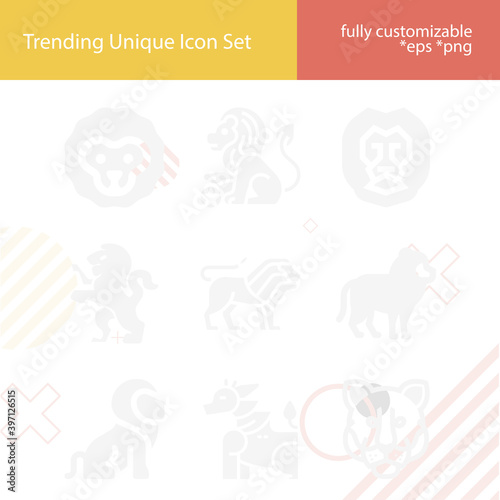 Simple set of logan related filled icons.