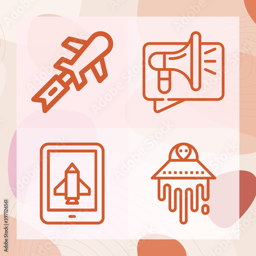 Simple set of royal family related lineal icons