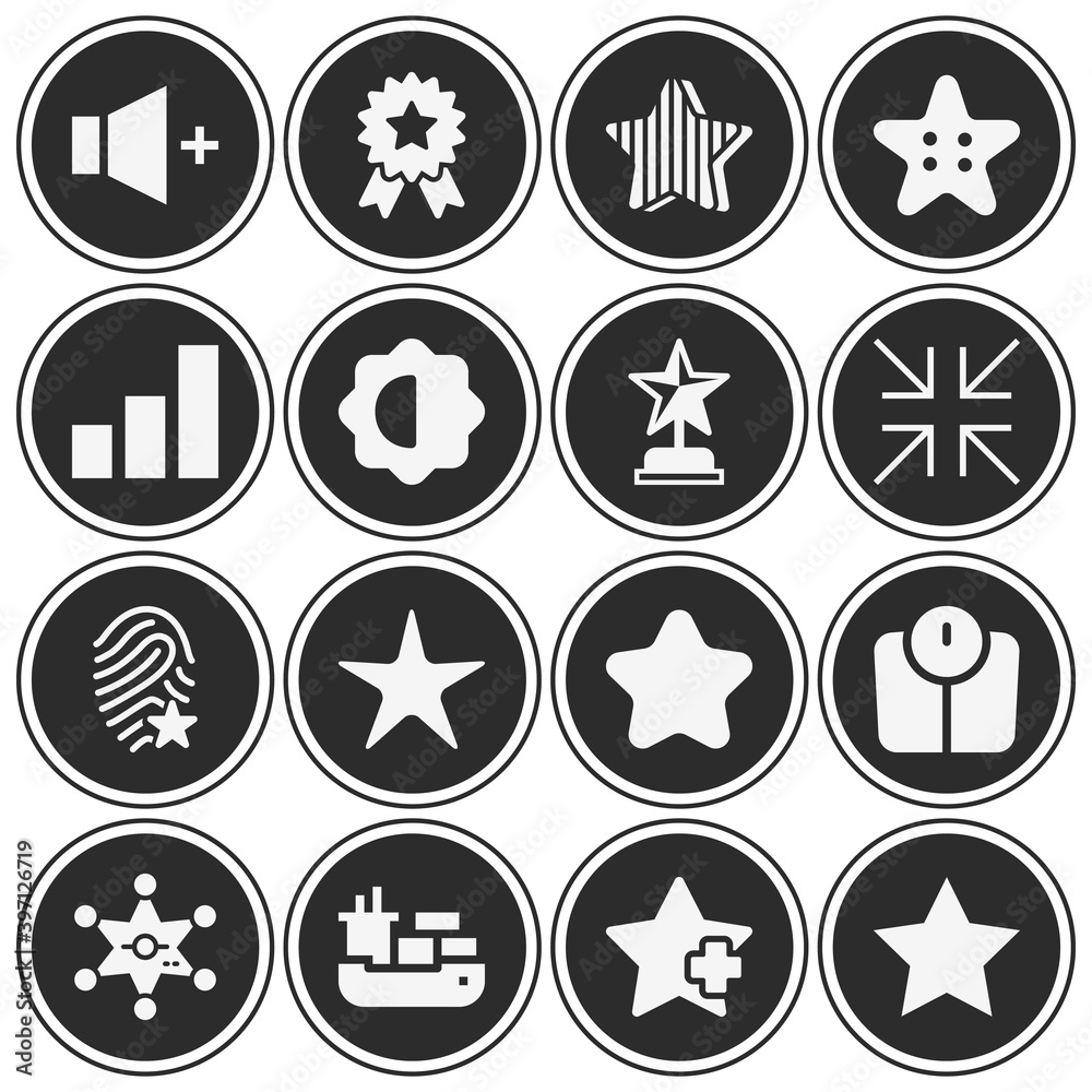 16 pack of magnitude  filled web icons set