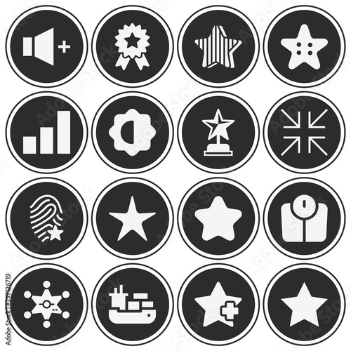 16 pack of magnitude  filled web icons set