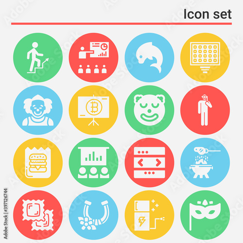 16 pack of easy  filled web icons set