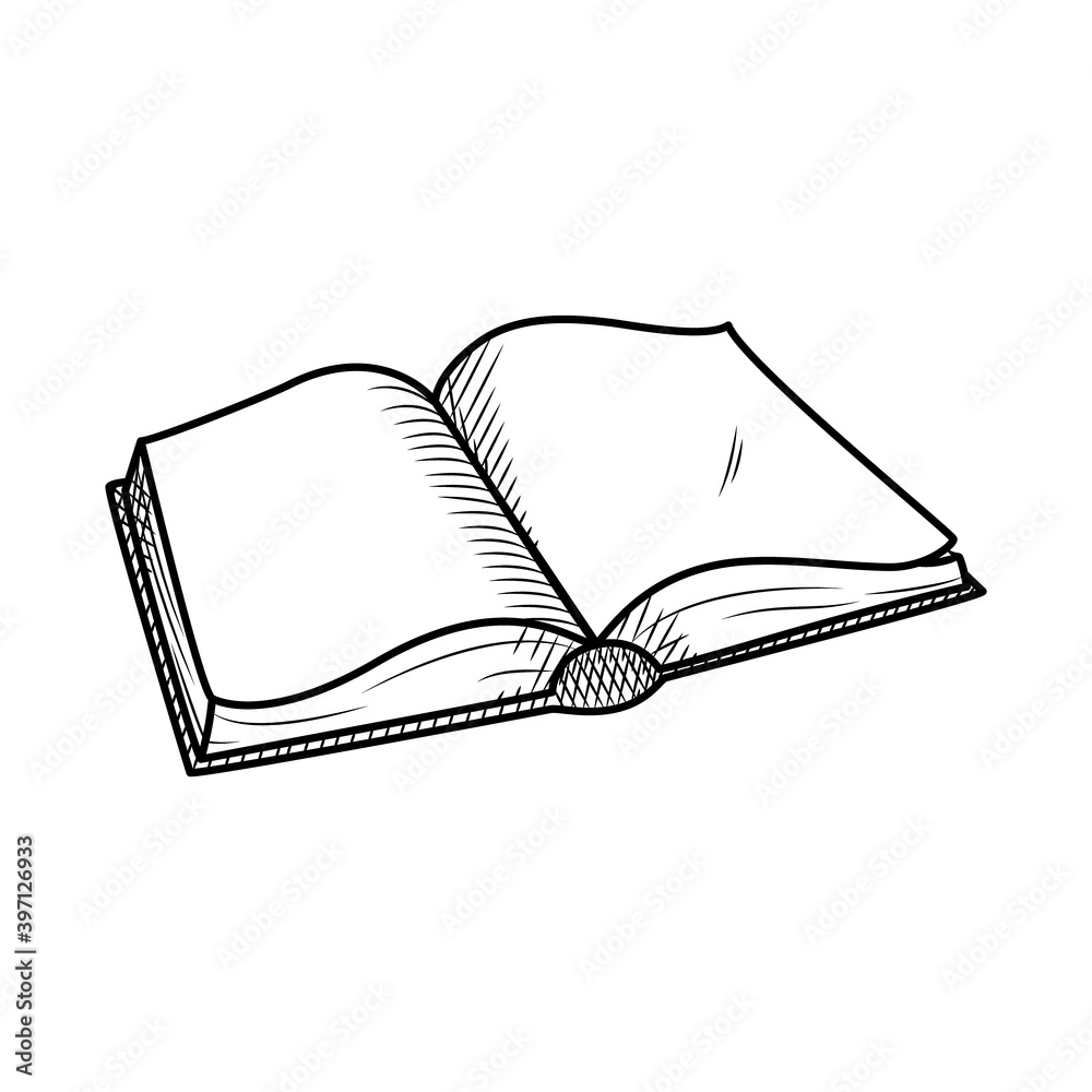 icon of open book, hand draw style icon of open book, hand draw style