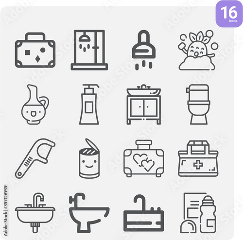 Simple set of toilet related lineal icons.
