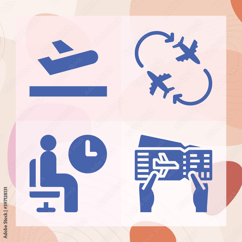 Simple set of flights related filled icons Simple set of flights related filled icons