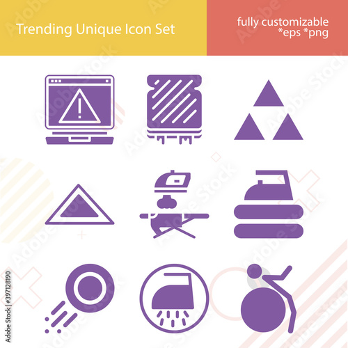 Simple set of wedge related filled icons.