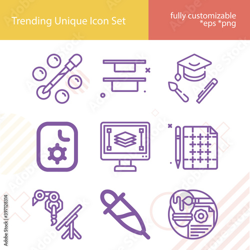Simple set of superior skill related lineal icons.