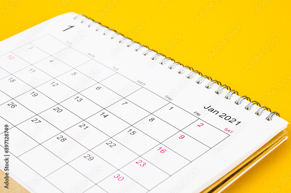 January 2021 Calendar desk for organizer to plan and reminder. January 2021 Calendar desk for organizer to plan and reminder.