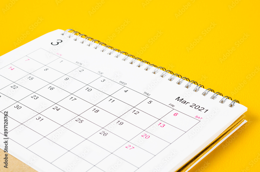 March 2021 Calendar desk for organizer to plan and reminder. March 2021 Calendar desk for organizer to plan and reminder.
