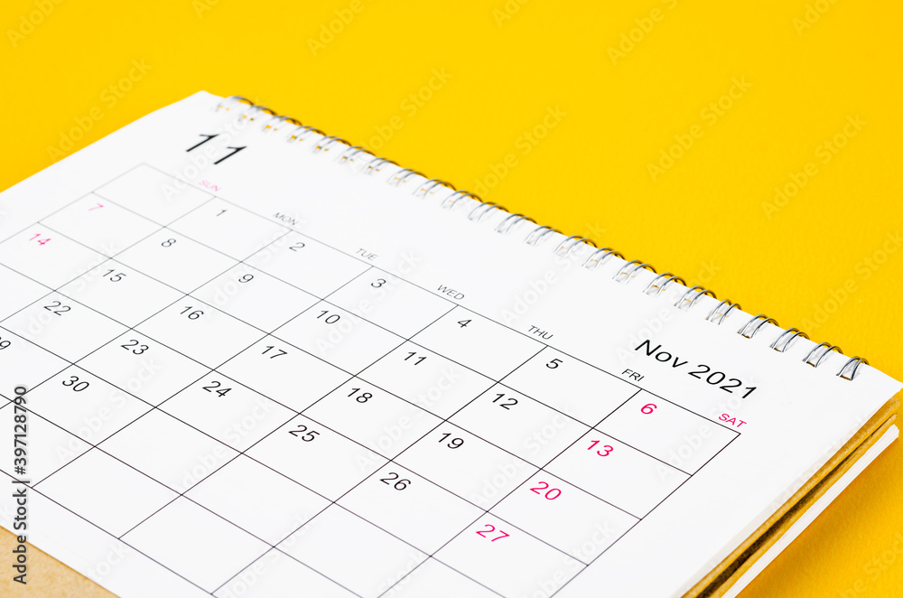 November 2021 Calendar desk for organizer to plan and reminder. November 2021 Calendar desk for organizer to plan and reminder.
