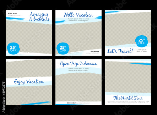 White Blue Instagram Feed Post Vacation Travel
