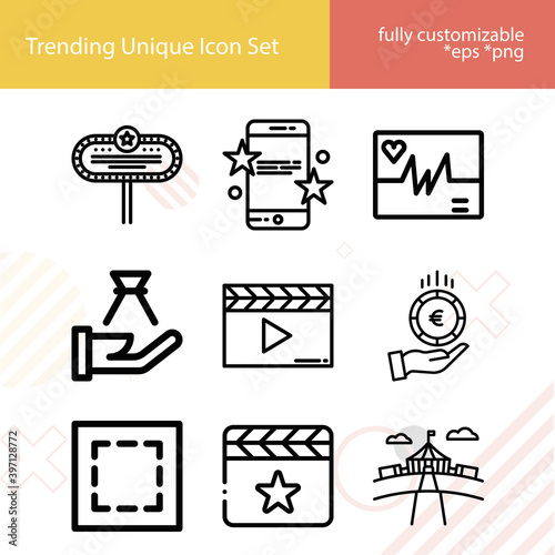 Simple set of respected related lineal icons.