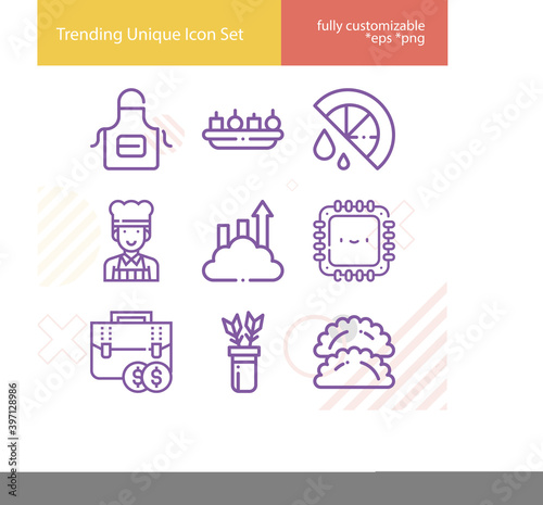 Simple set of seal related lineal icons.