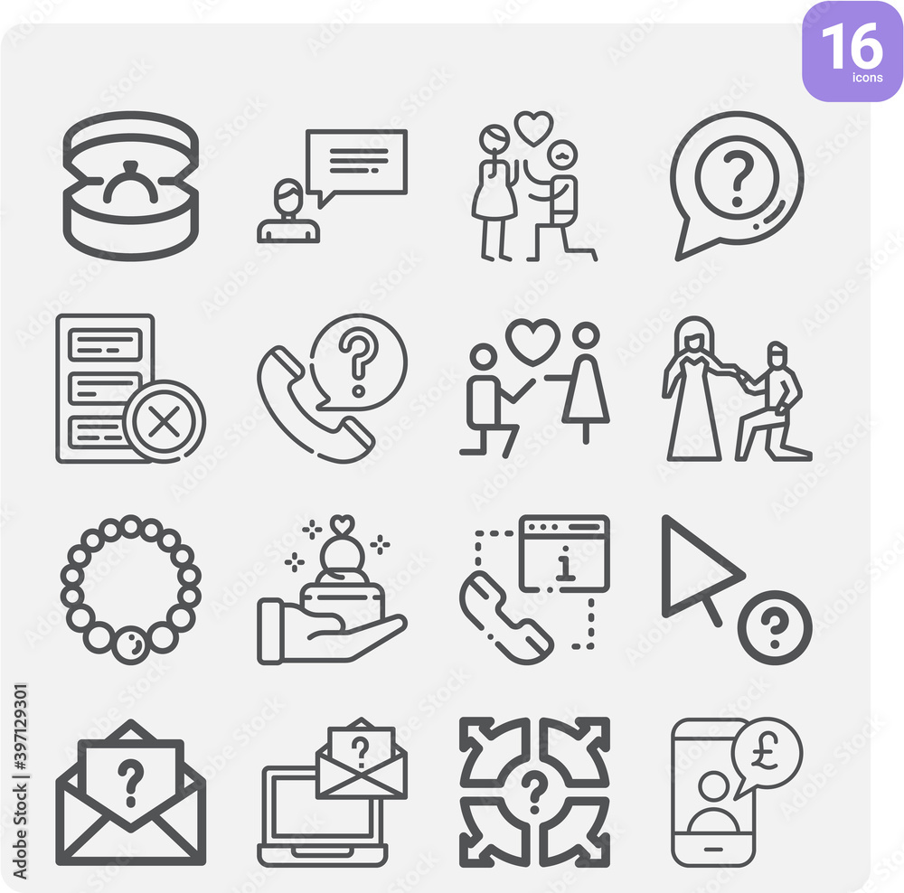 Simple set of rejected related lineal icons. Simple set of rejected related lineal icons.