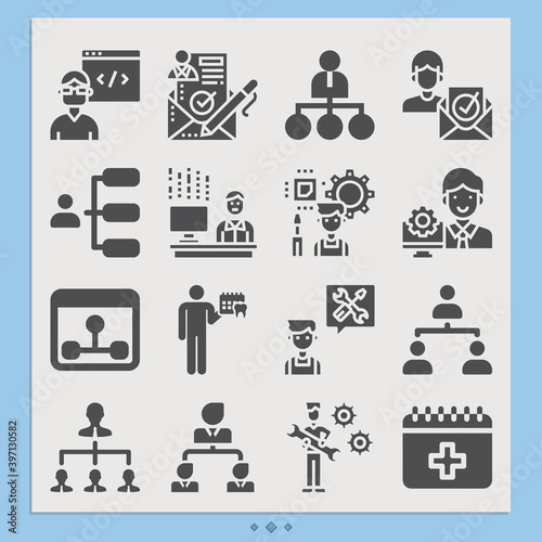 Simple set of archbishop related filled icons.