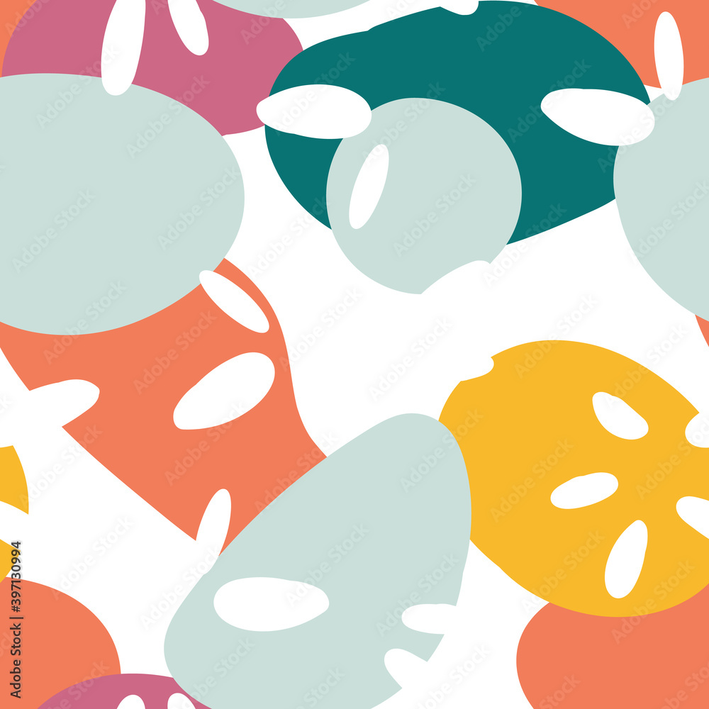 Fototapeta premium Bright Shape Artwork Vector Seamless Pattern. 