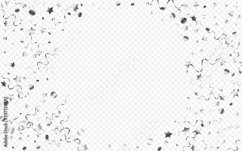 Silver Streamer Party Vector Transparent 
