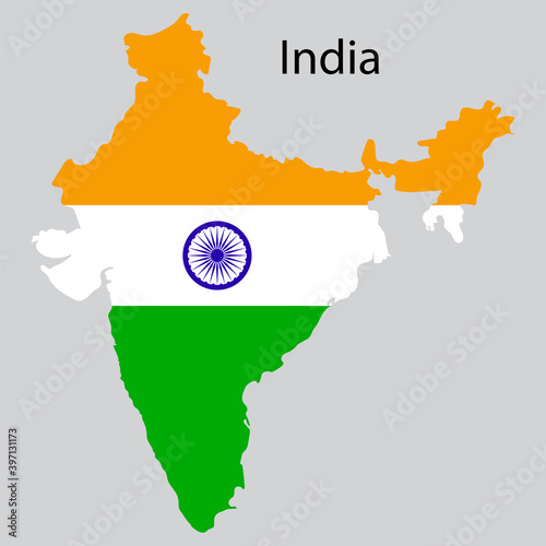 India map flag colors, great design for any purposes. Flyer design. Stock image. EPS 10.