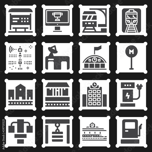 16 pack of social rank  filled web icons set