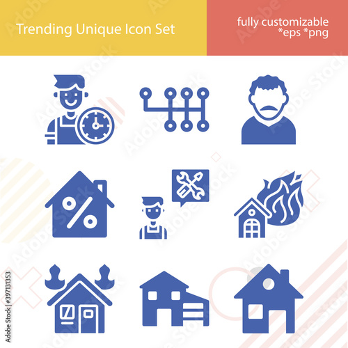 Simple set of genuine related filled icons.